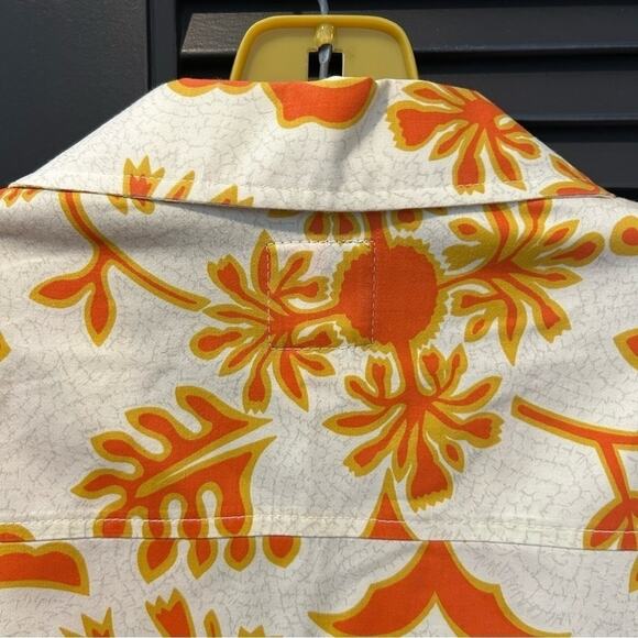 Quicksilver Men’s Tropical Orange and White Print Shirt, 100% Cotton, Size XL - Picture 8 of 10